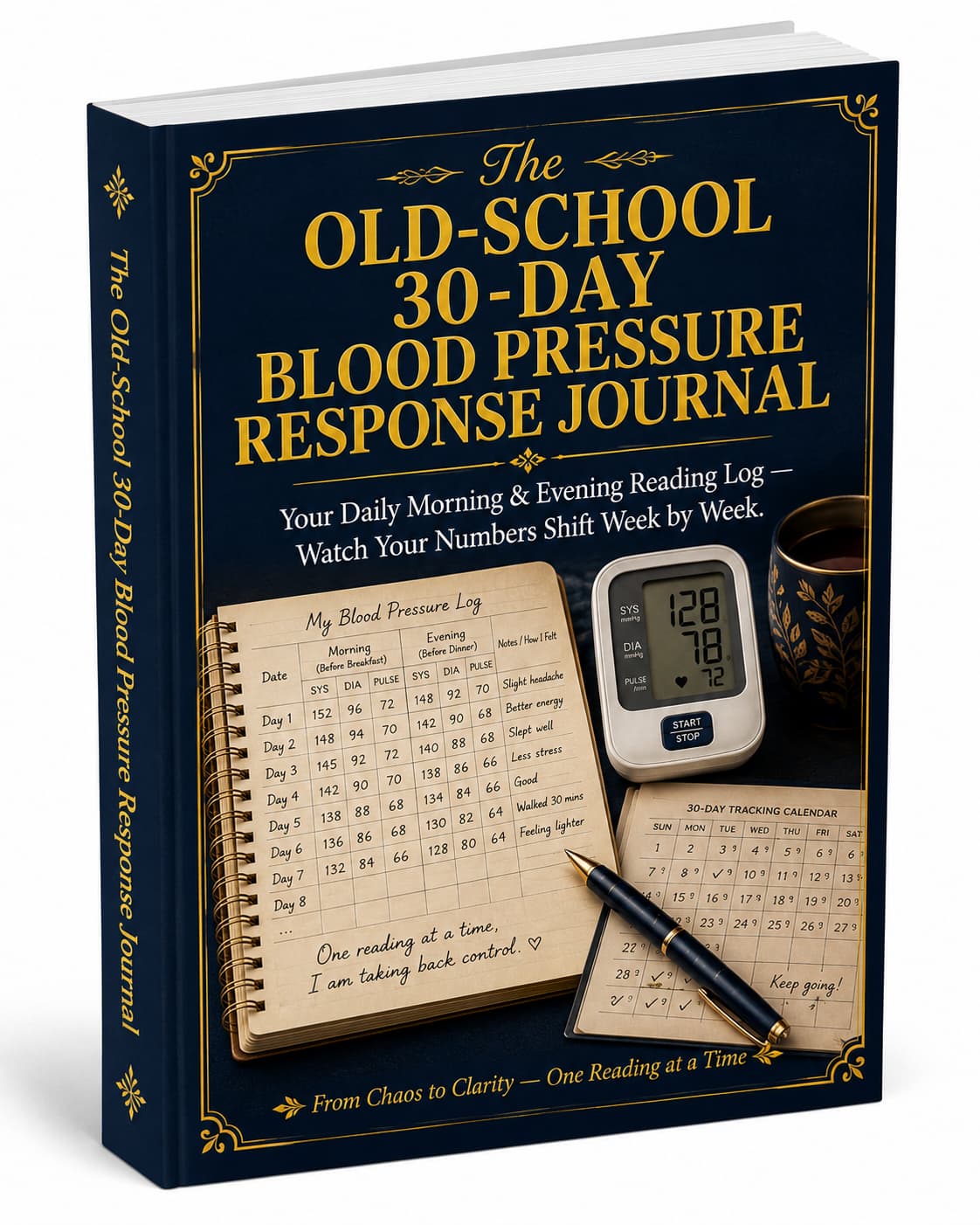 Bonus 2 PDF Mockup — The Old-School 30-Day Blood Pressure Response Journal